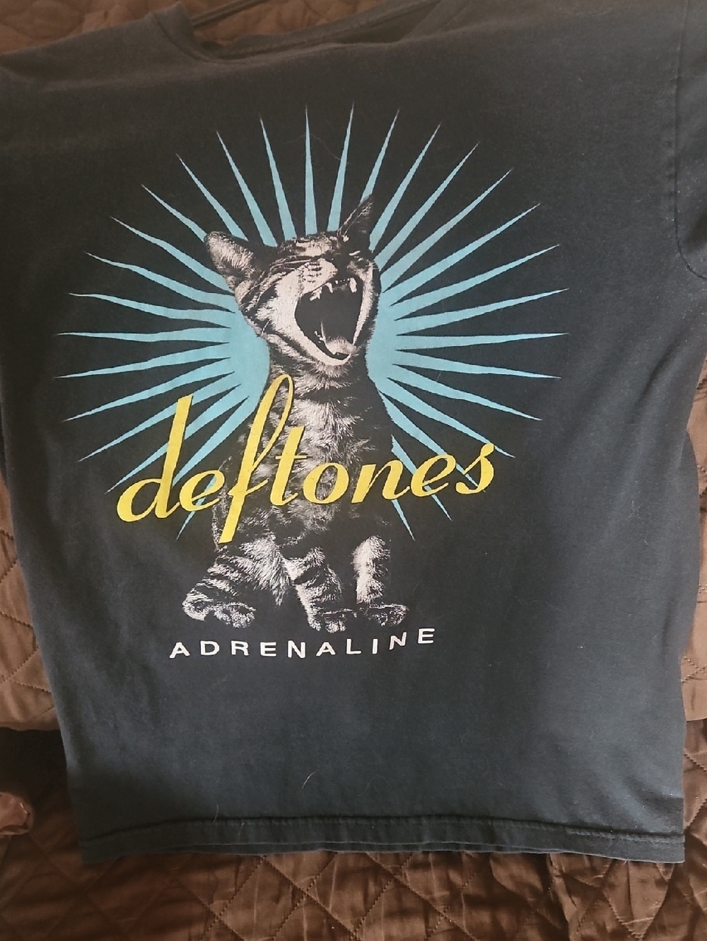 Deftones Adrenaline Graphic Tee - Black with Blue & Yellow Print